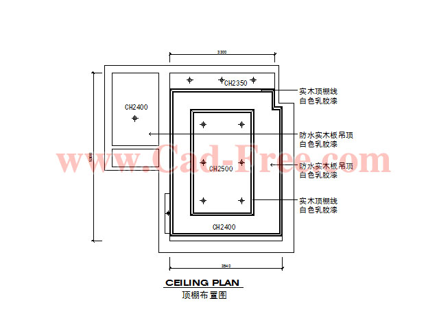 Solid wood panel CEILING PLAN